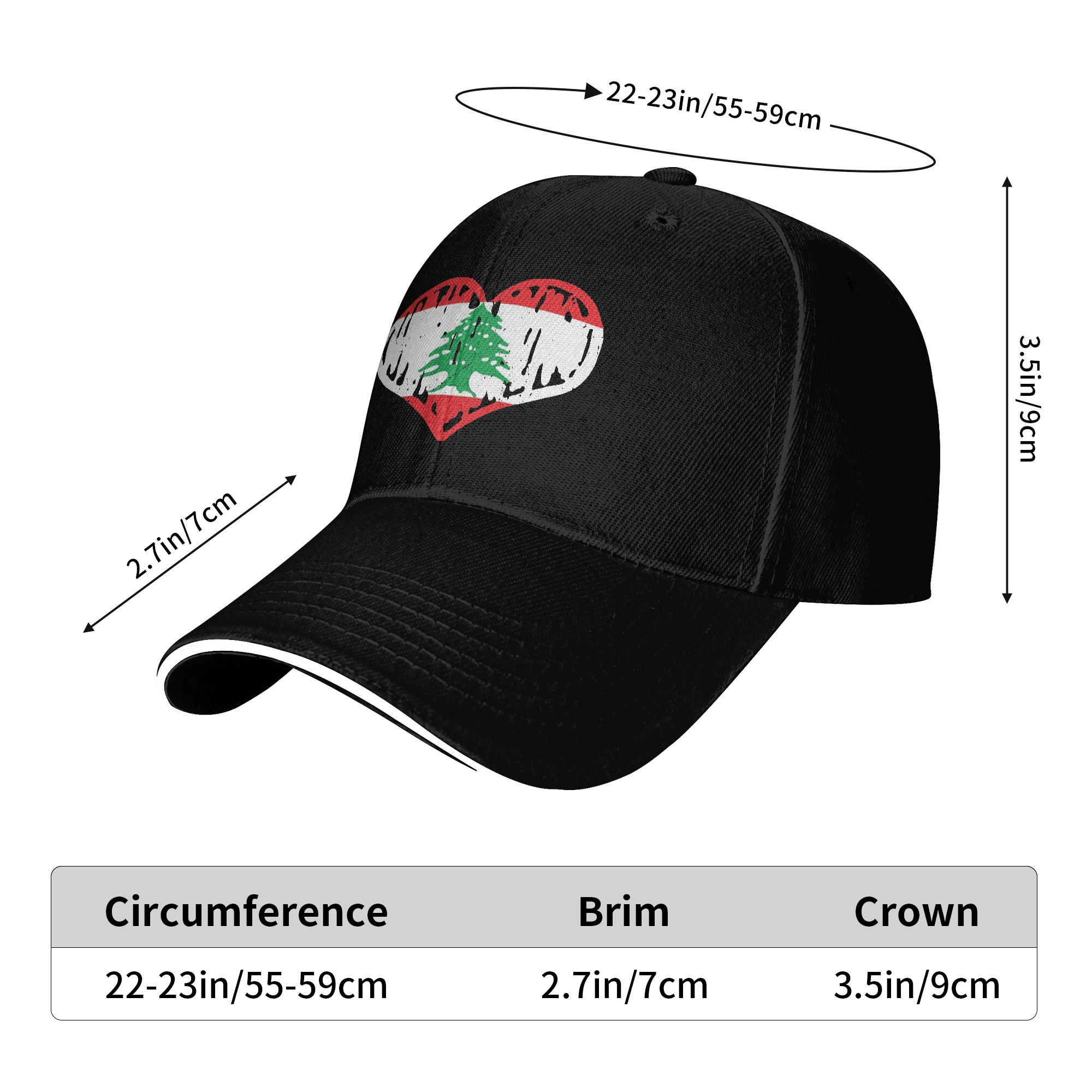 レバノン国旗ハートアクセサリー男性女性野球帽トラック運転手帽 - Women Accessories Lebanon のレビューと価格