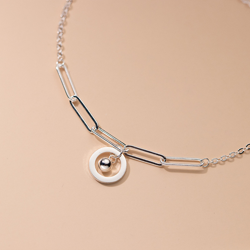 アンクレットシルバー925ファッション女性ジュエリー足ブレス - Beaded Anklet Chain のレビューと価格