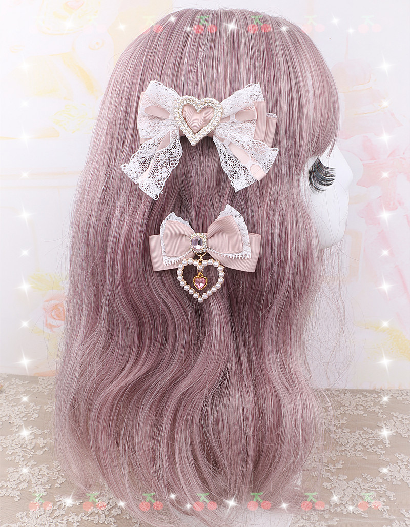ビクトリア朝風の手作り2個セットレースボウヘアアクセサリー  - Women'S Victorian Accessories のレビューと価格