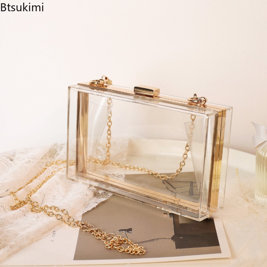 ファッション透明アクリルイブニングクラッチバッグ女性ブティッ - Wallet Chain Bag のレビューと価格