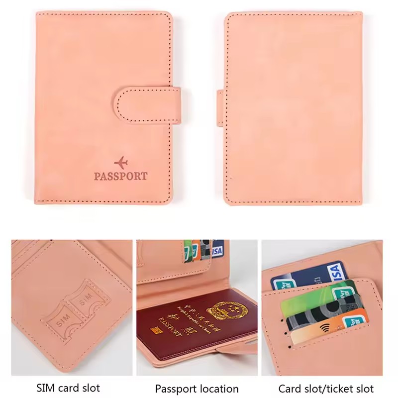 レザーパスポートホルダーカバーウォレットRFIDブロッキング - Women'S Accessories Wallet のレビューと価格