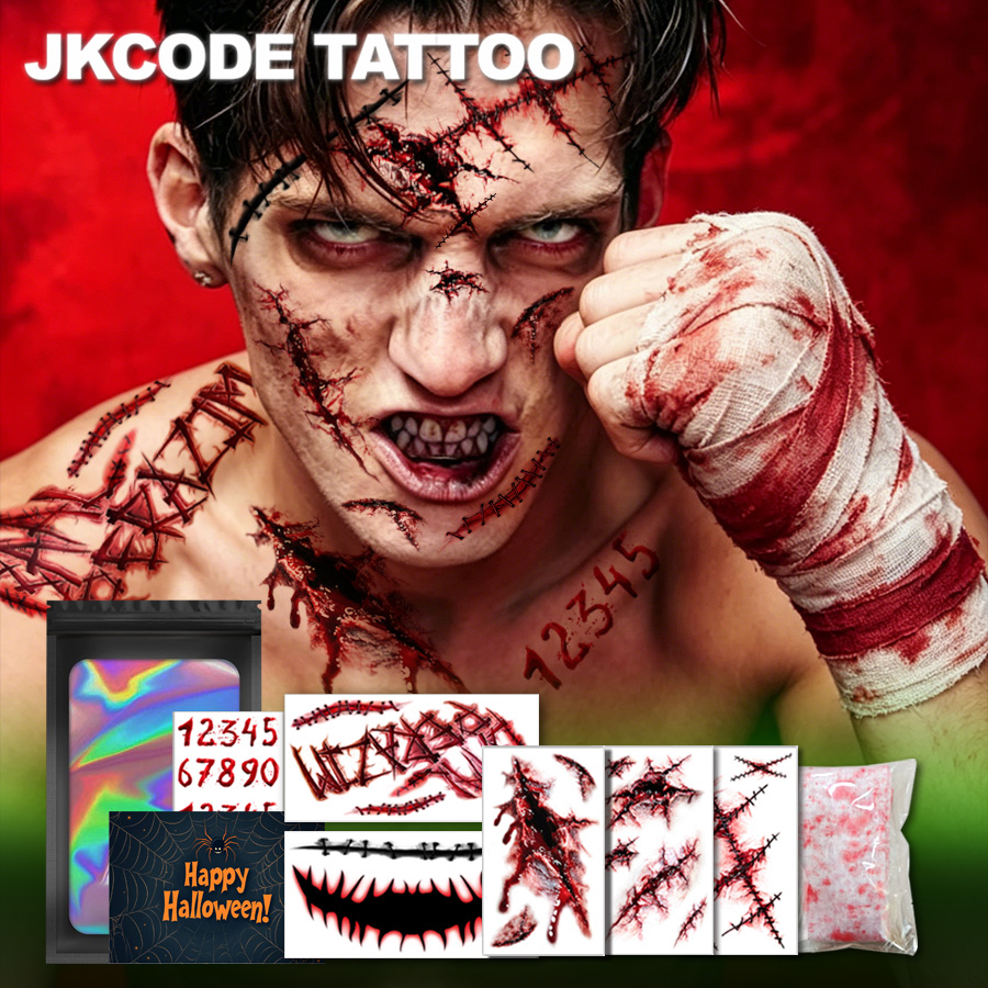 ハロウィンホラーコスチューム、ハロウィンタトゥーギフトボック - Women Accessories Combo Gift のレビューと価格
