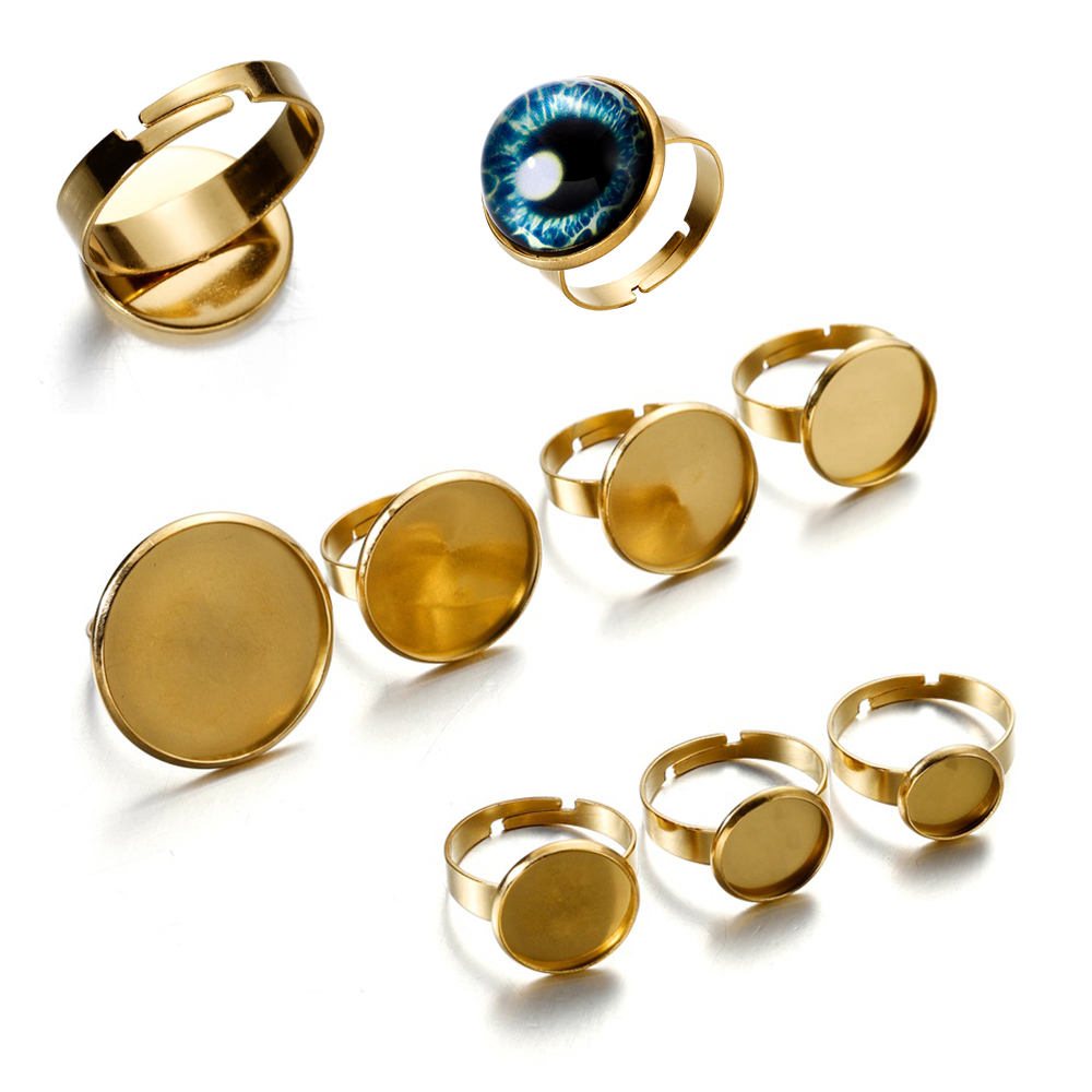 10 個ステンレス鋼調節可能なブランクリングベースガラスカボ - Ring Set Adjustable のレビューと価格