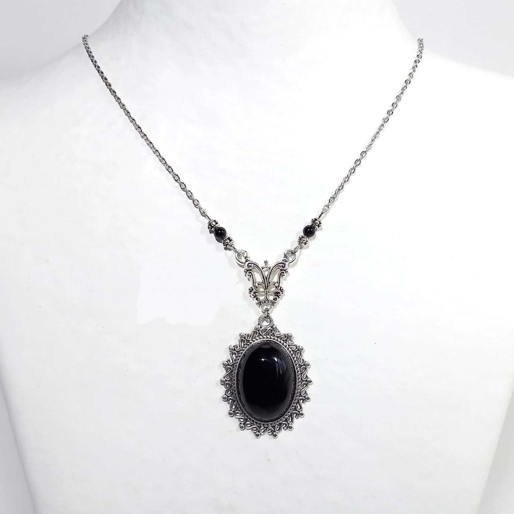 ビクトリア朝のゴシックシルバーカラーレースワークオーバルナチ - Women'S Victorian Accessories のレビューと価格