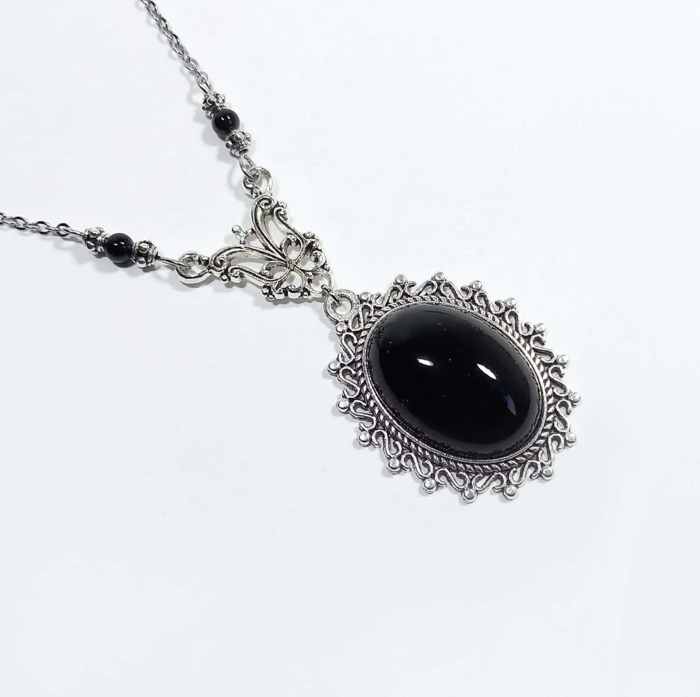 ビクトリア朝のゴシックシルバーカラーレースワークオーバルナチ - Women'S Victorian Accessories のレビューと価格