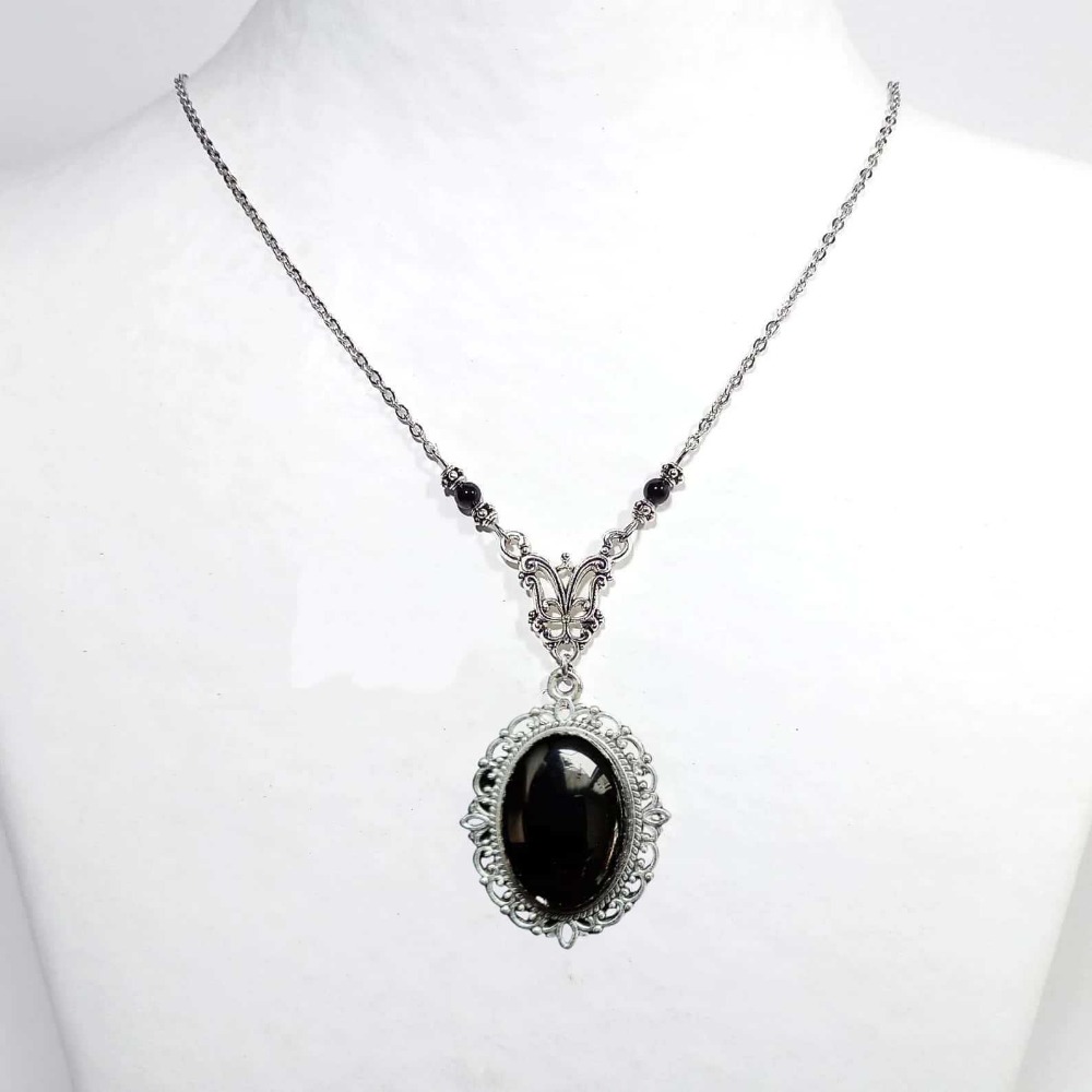 ビクトリア朝のゴシックシルバーカラーレースワークオーバルナチ - Women'S Victorian Accessories のレビューと価格