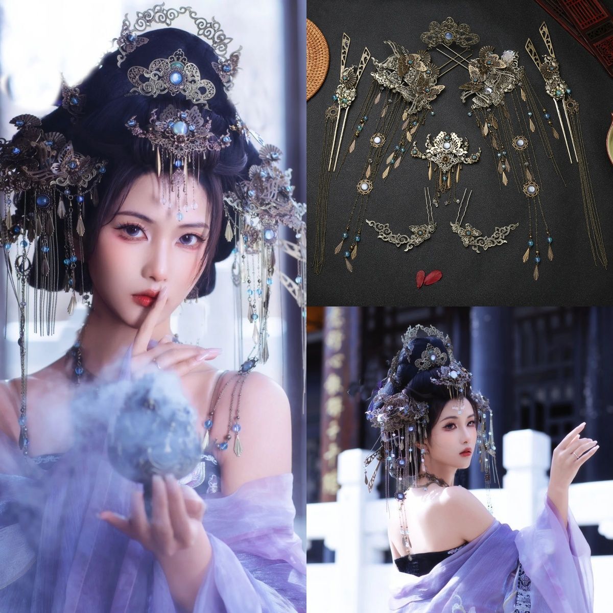古代スタイルの古い友達の帰還ヘアクラウンヘアピン額飾りヴィン - Women'S Accessories Designer のレビューと価格
