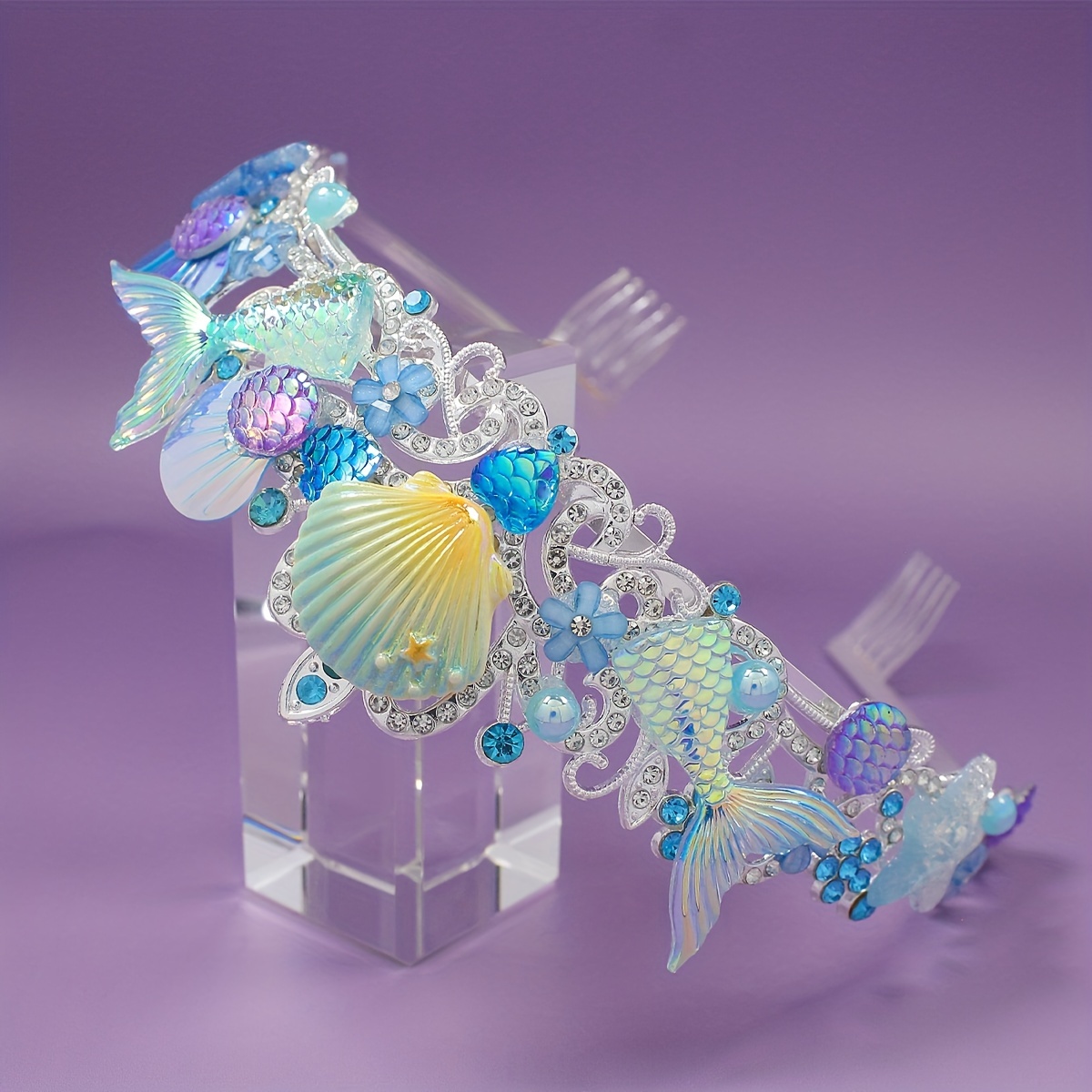 2025年新作 マーメイドヘアコームクラウン オーシャンシリ - Women Accessories Jewelry のレビューと価格